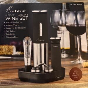 rabbit 8-Piece Electric Wine Set - Black